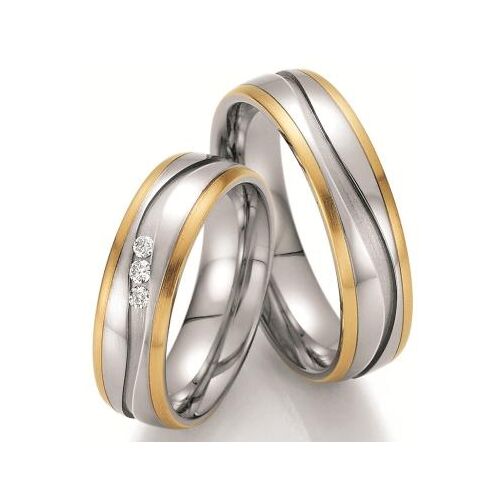 Nowotny Collection Ruesch Trauringe Eheringe 88/60020-060  88/60010-060 Edelstahl/Gold Sensation