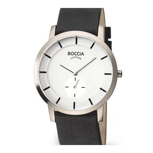 BOCCIA 3540-03 Herrenuhr Titan Lederband