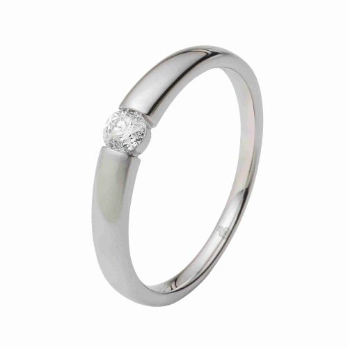 Rauschmayer Verlobungsring Antragsring Weißgold 51-00029 mit Brillant 0,16 ct Spannring