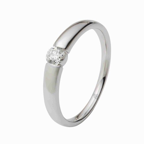 Rauschmayer Verlobungsring Antragsring Weißgold 51-00030 mit Brillant 0,21 ct Spannring