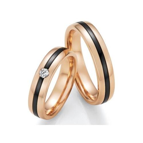 Nowotny Collection Ruesch Trauringe Eheringe 14/10070-050  14/10080-050 Black&Gold (Gold/Zirconium)