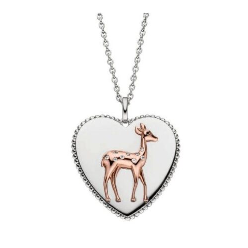 Viventy 782902 Anhänger mit Kette Herz mit Bambi mit 10 Swarovski Zirkonia