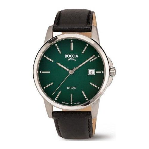 BOCCIA 3633-02 Herrenuhr Titan Lederband