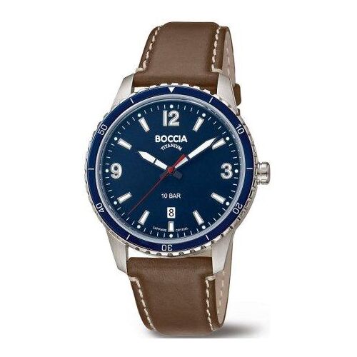 BOCCIA 3635-02 Herrenuhr Titan Lederband