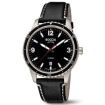 BOCCIA 3635-01 Herrenuhr Titan Lederband