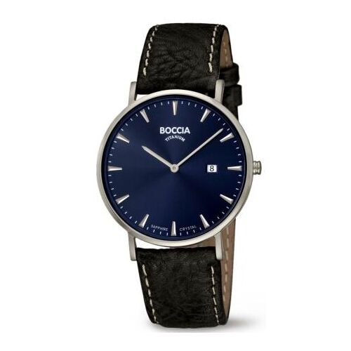 BOCCIA 3648-02 Herrenuhr Titan Lederband