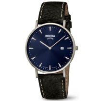 BOCCIA 3648-02 Herrenuhr Titan Lederband