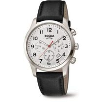 BOCCIA 3749-01 Herrenuhr Titan Lederband