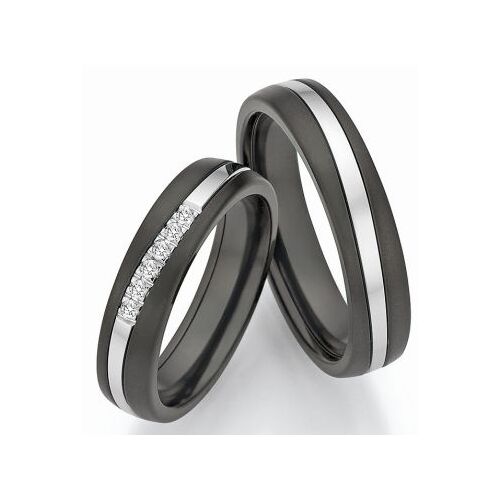 Nowotny Collection Ruesch Trauringe Eheringe 14/20152-050  14/20162-050 Surfing Colors (Zirconium/585 Weissgold )